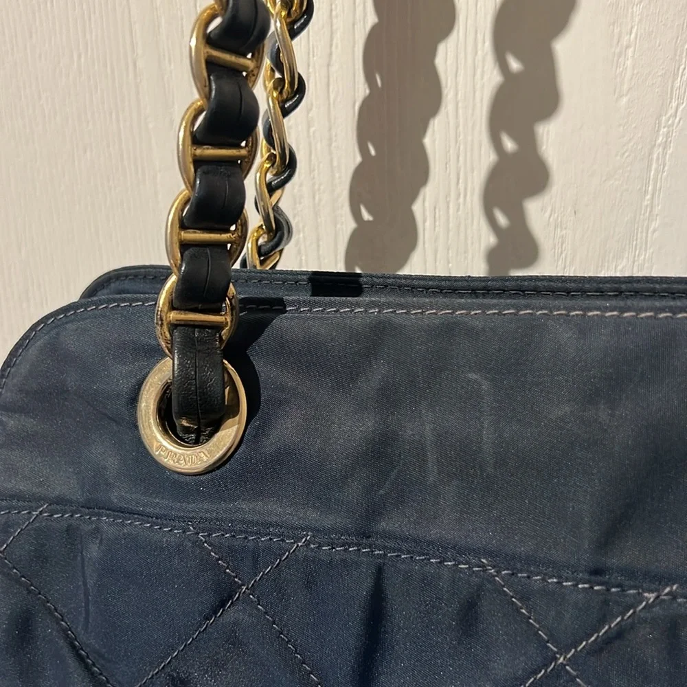 Prada Navy Blue Quilted Shoulder Bag- AUTHENTIC ✨ - Picture 4 of 13